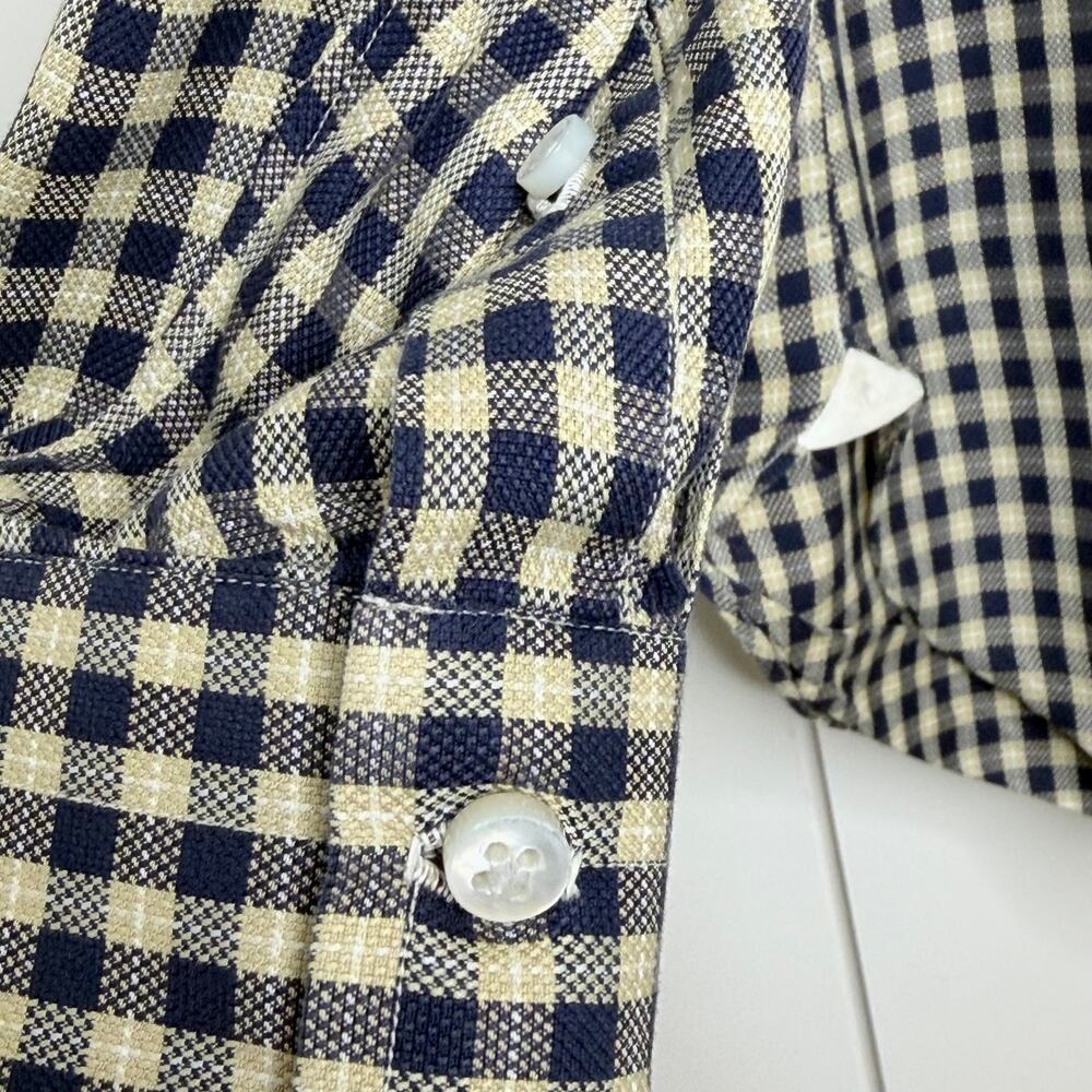 Borrelli Napoli Gingham Button-Up Shirt L Made in Italy Cotton - Picture 4 of 11
